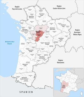 Location within the region Nouvelle-Aquitaine