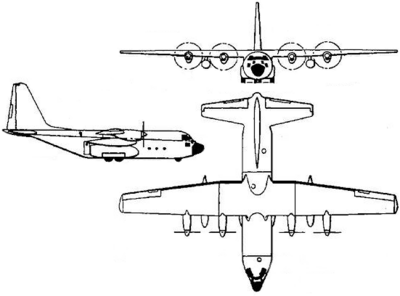 C-130の三面図