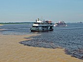 Rio Solimões no ponto de "encontro das águas" com o Rio Negro.