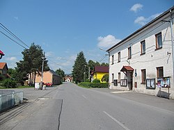 Main street with the municipal office on the right