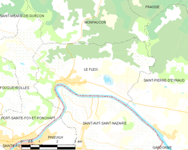 Mapa obce Le Fleix