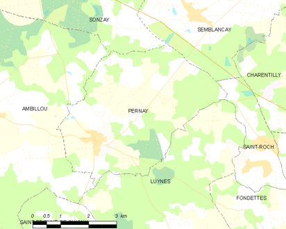 Carte représentant le territoire de communes limitrophes