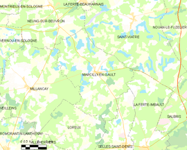 Mapa obce Marcilly-en-Gault