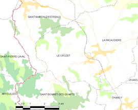 Mapa obce Le Crozet