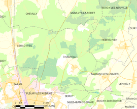 Mapa obce Chanteau