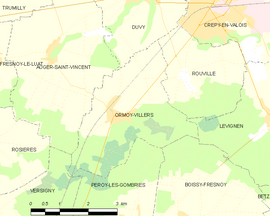 Mapa obce Ormoy-Villers