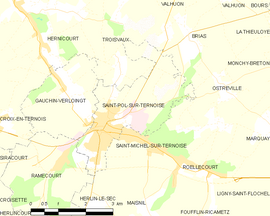 Mapa obce Saint-Pol-sur-Ternoise