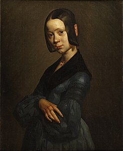 Pauline Ono en robe bleue, un autre portrait de la jeune femme par son époux, également au musée Thomas-Henry.