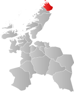 Mapa do condado de Sogn og Fjordane com Osen em destaque.