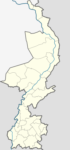 Mapa konturowa Limburgii, po prawej znajduje się punkt z opisem „Venlo”