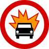 B-13 "no entry for vehicles carrying explosive or easily combustible goods"