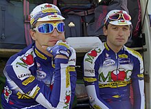 Paolo Bettini and Michele Bartoli, Paris-Tours 1997.jpg