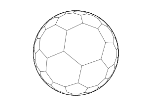 Pavage du plan hyperbolique par des heptagones, dans le modèle de Klein-Beltrami