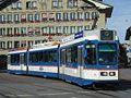 Vom Casinoplatz in der Berner Altstadt Richtung Gümligen, Worb Dorf abfahrendes Tram im Jahre 2006.