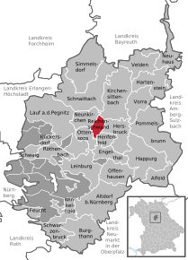 Poziția Reichenschwand pe harta districtului Nürnberger Land