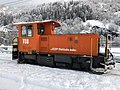 Der von Schöma gelieferte RhB-Dieselrangiertraktor Tm 118 in Ilanz