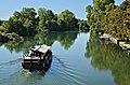 Gabarre et quais depuis le pont de Juac