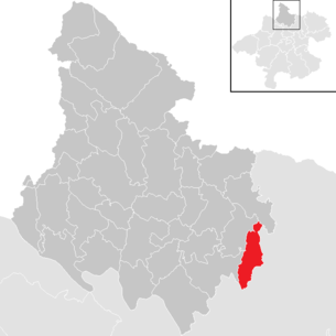 Lage der Gemeinde St. Veit im Mühlkreis im Bezirk Rohrbach (anklickbare Karte)