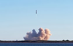 Lanzamiento del prototipo SN8, visto desde South Padre Island
