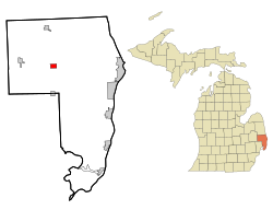 Location of Emmett, Michigan