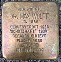 Stolperstein Kleve Bahnhofstraße 21 Dr. Max Wolff