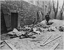 The bodies of Belgian civilians killed by Germans, December 1944 The bodies of Belgium men, women, and children, killed by the Nazis, await identification before burial. (As the... - NARA - 196543.jpg