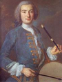 Музыкант с флейтой и тамбурином на картине XVIII века