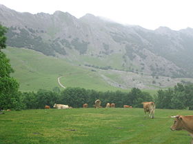 Aitxuri près des sommets voisins dans le massif d'Aizkorri.