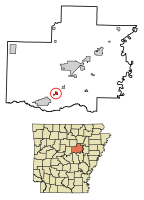 Location of McRae in White County, Arkansas.