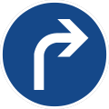 Zeichen 209 Vorgeschriebene Fahrtrichtung – rechts; bisher Zeichen 209-20