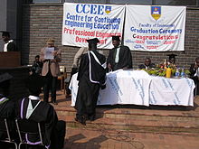 Faculty of Engineering graduation ceremony, University of Zimbabwe, August 2005. 2005 uz eng graduation.jpg