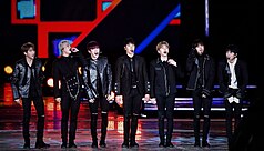 Monsta X on stage at the 2017 Dream Concert