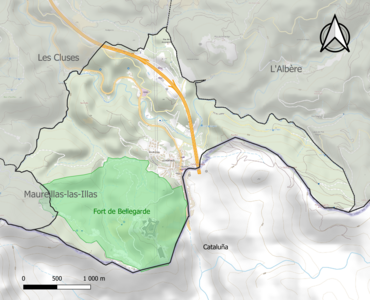 Carte de la ZNIEFF de type 1 sur la commune.