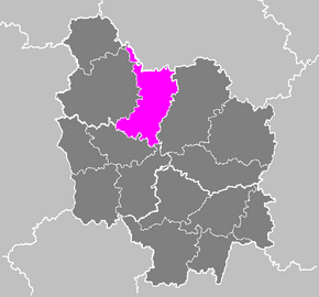 Arrondissement Avallon na mapě regionu Burgundsko