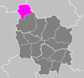 Arrondissement Sens na mapě regionu Burgundsko