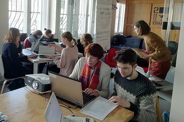 Editors at the 2019 Art+Feminism Edit-a-thon at Muzeum Sztuki w Łodzi