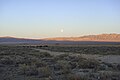 Burbank, Utah and moon at sunset