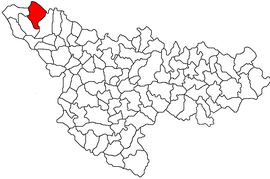 Расположение в уезде Тимиш