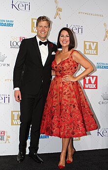 Chris Brown, Julia Morris arrives at the TV Week Logie Awards 58th Annual Crown Palladium (26904220145).jpg