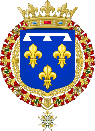 Description de l'image Coat of arms of the Duke of Orléans with the coronet of a "Son of France" (Order of the Holy Spirit).svg.