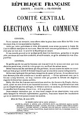 Comité Central de la Garde Nationale, Élections à la Commune, 1871    