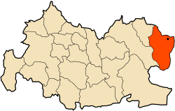 Localização da cidade dentro da província de Tissemsilt