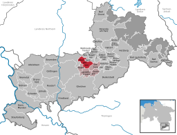 Läget för kommunen Ebergötzen i Landkreis Göttingen