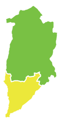 弗克區在庫奈特拉省的位置（黃色區塊處）