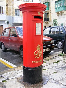 Colonial pillar box in Senglea. GvR post box, Senglea, Malta - Flickr - sludgegulper.jpg