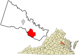 Location in Hanover County and the state of Virginia