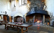 An original Tudor roasting hearth in the Great Kitchens Hearth.jpg