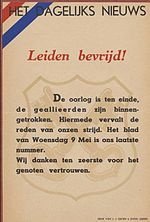 Laatste nummer van Het Dagelijks Nieuws, 9 mei 1945