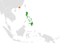 Карта с указанием местоположения Филиппин и Гонконга