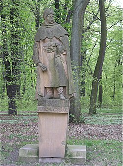 Ян Рогач от Дубе Паметник в парка „Хвезда“, Прага автор Алоис Шопър